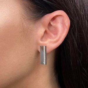 Messika 0.47Cttw Kate Diamond Vertical Bar Drop Earrings 18K White Gold